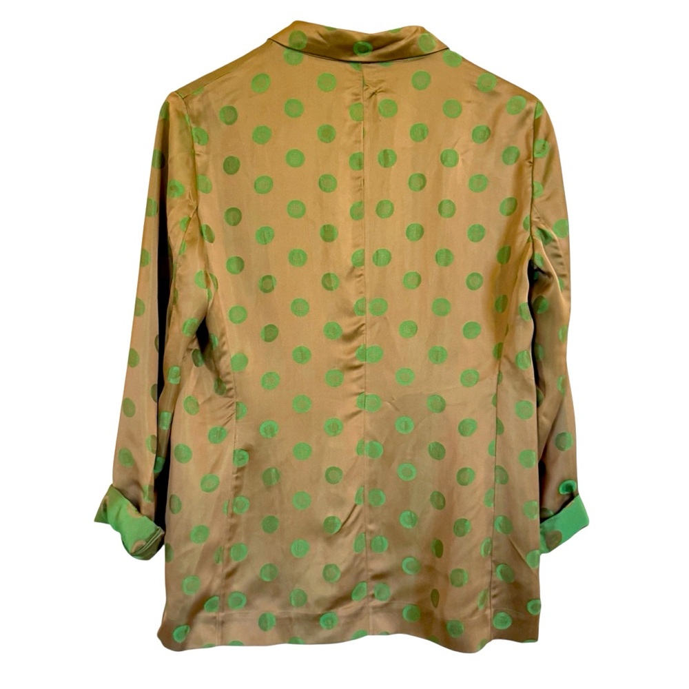 Maliparmi Tan Blazer with Green Polka Dots - Picture 3 of 16